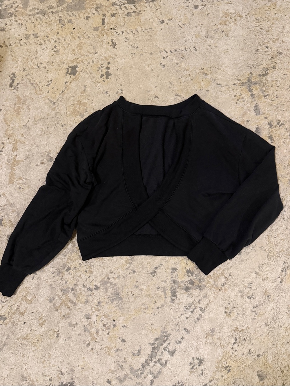 Athleta Black Cropped Wrap-Front Top